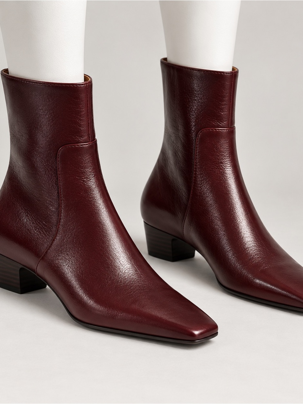 Madewell The Lexie Aged Wine Leather Ankle Boots Size 10